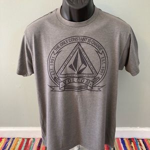 NEW Volcom Surf Tee Shirt Gray Medium